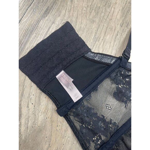 Vintage Victoria's Secret Lace Bustier 34C Black Removable Convertible Straps - Picture 5 of 8